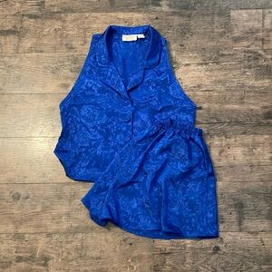 1990s Victoria’s Secret Blue Tank and Short PJ Set